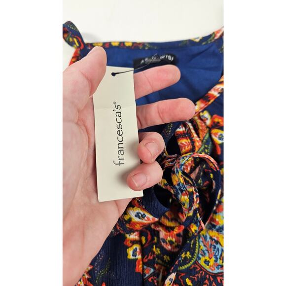 NWT francesca's sz M bright paisley floral mini summer dress comfort casual NEW - Picture 6 of 12